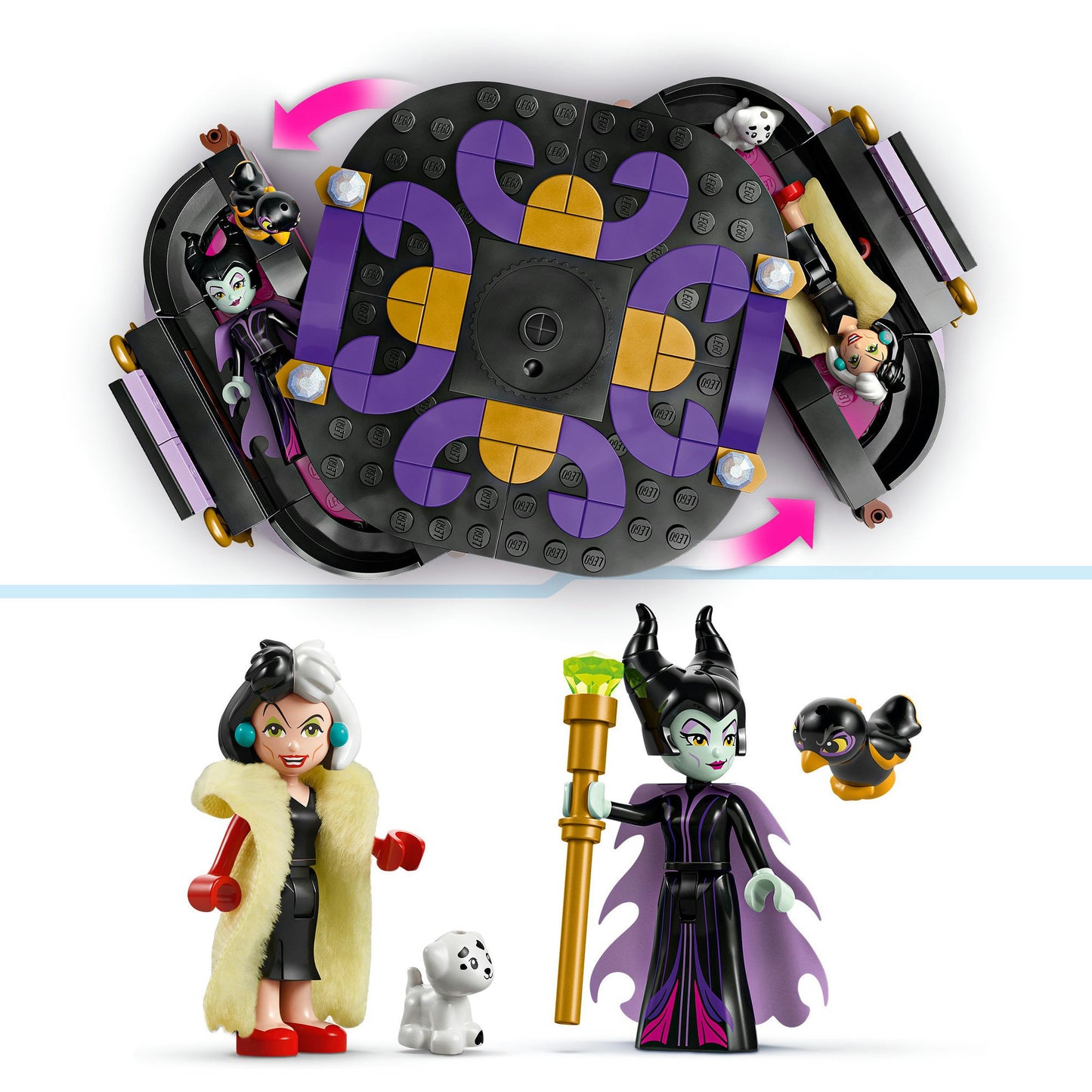 LEGO disney 43262 de jurken van maleficent en cruella de vil