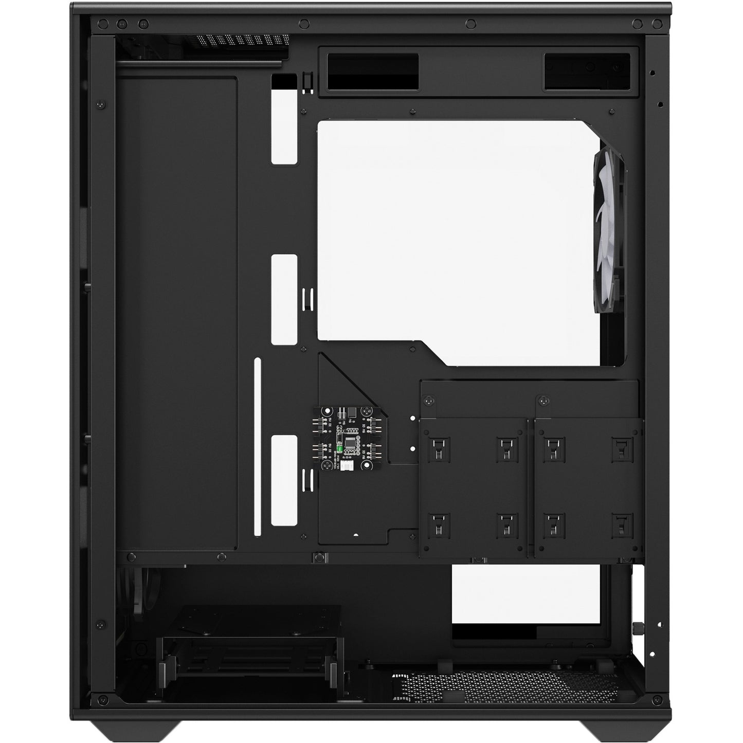Sharkoon vk3 rgb midi tower behuizing (zwart | 2x usb-a | rgb | tempered glass)