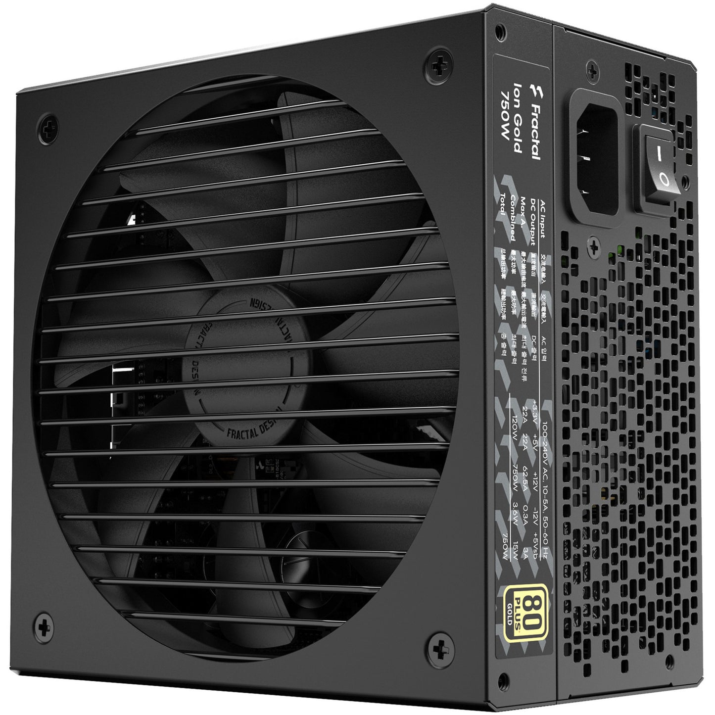 Fractal Design ion gold 3 modulaire 750 watt voeding (zwart, 1x 12v-2x6, 3x pcie)
