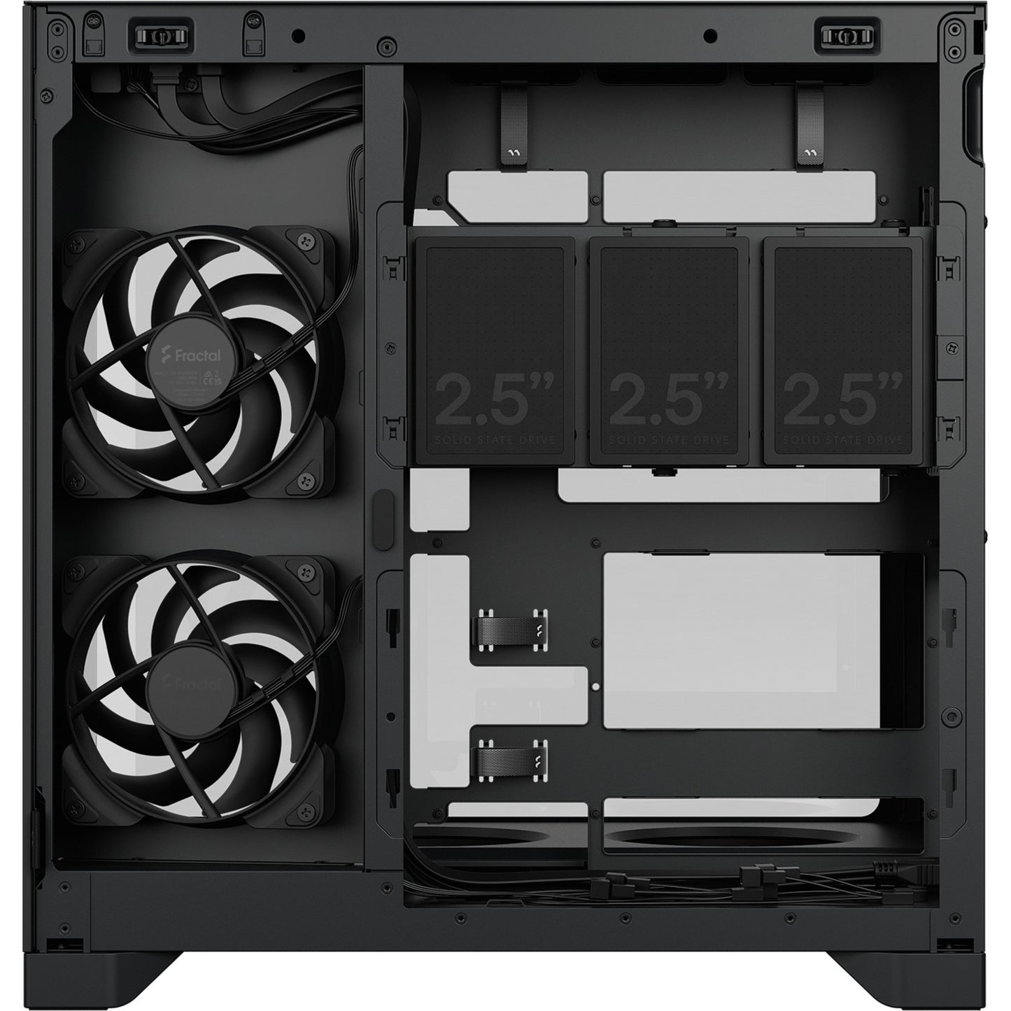 Fractal Design pop 2 vision midi tower behuizing (zwart | 1x usb-a | 1x usb-c | tempered glass)