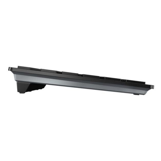CHERRY kw 9100 slim toetsenbord (zwart, eu lay-out (qwerty), scissor switches, 100%, abs, usb-c, 2.4 ghz, bluetooth)