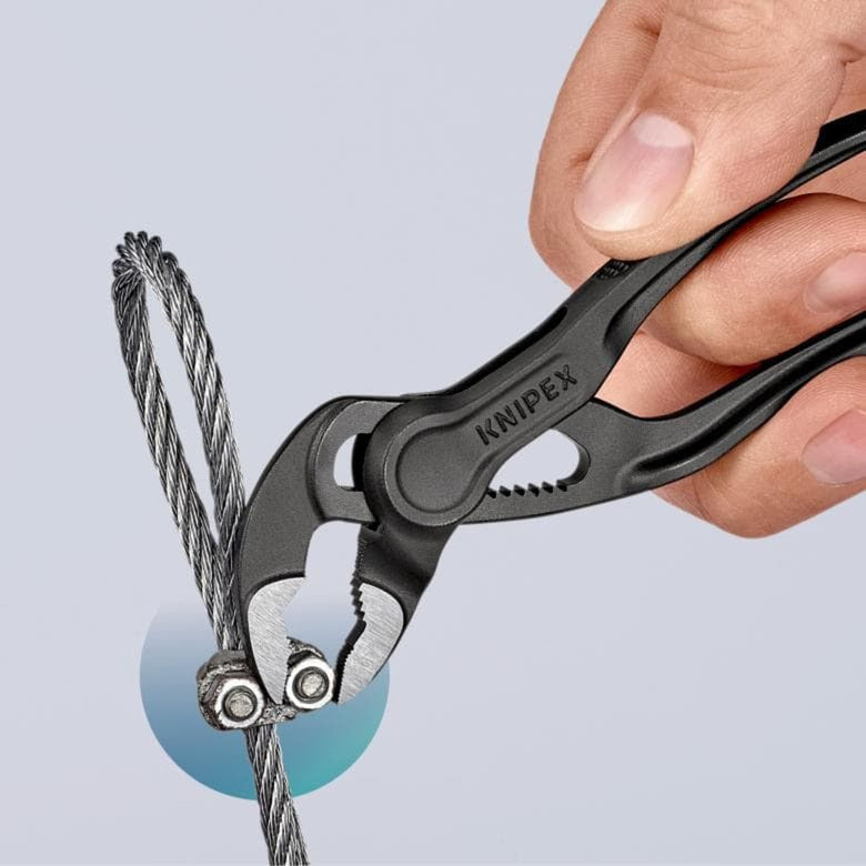 KNIPEX waterpomptang cobra xs 87 00 100 zweedse- waterpomp-tang (zwart, detailverstelling met 11 stelposities)