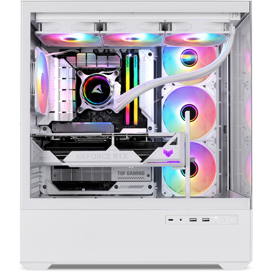 Sharkoon ak6 rgb midi tower behuizing (wit | 2x usb-a | 1x usb-c | rgb | tempered glass)