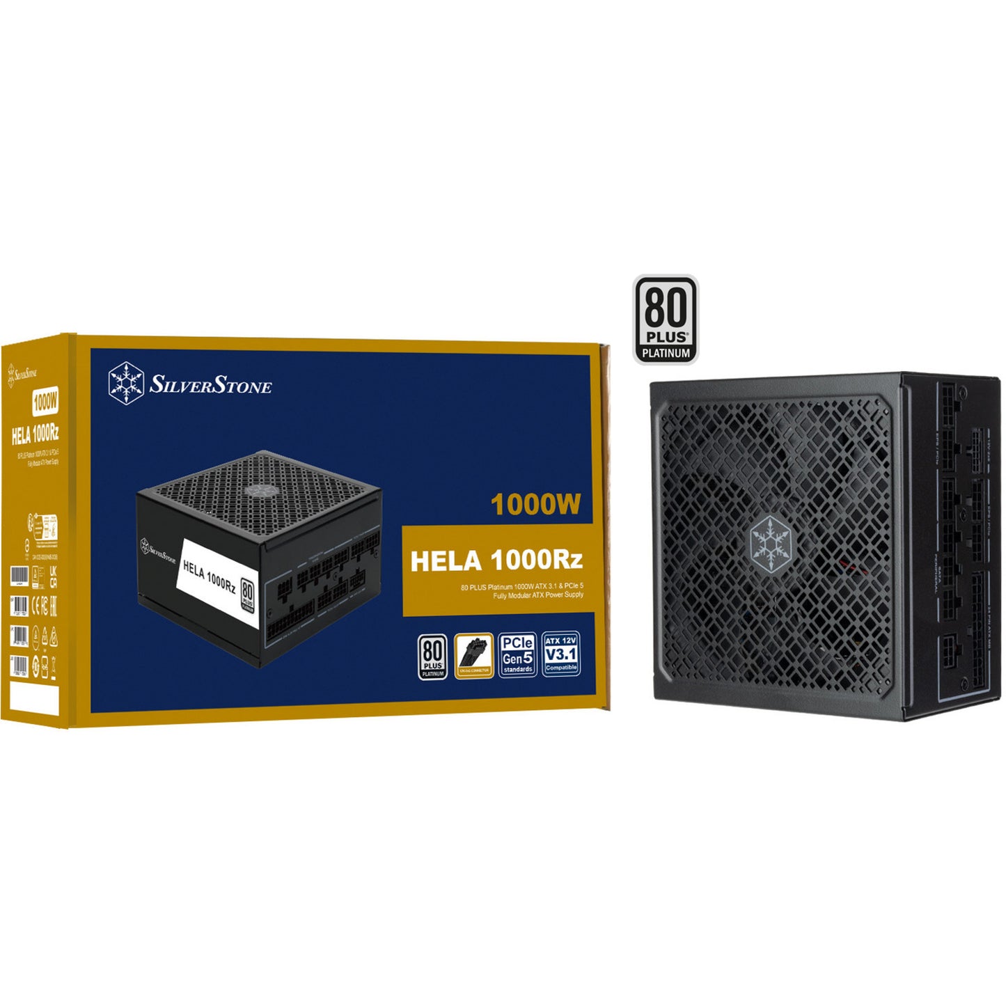 SilverStone hela 1000rz modulaire 1000 watt voeding (zwart, 1x 12v-2x6, 5x pcie)
