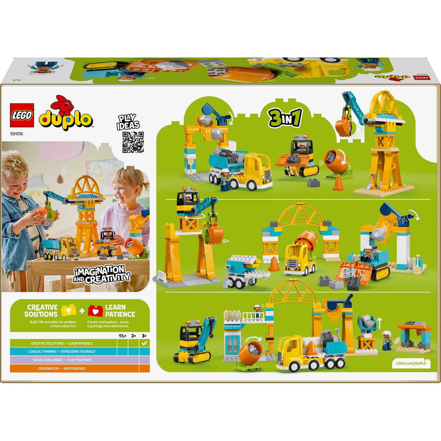 LEGO duplo 10476 3-in-1 bouwplaats en voertuigen
