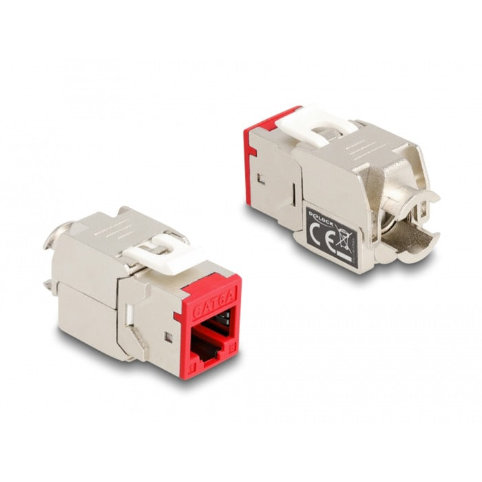 DeLOCK keystone module rj45 jack naar lsa cat 6a toolfree, 8 stuks (meerkleurig)