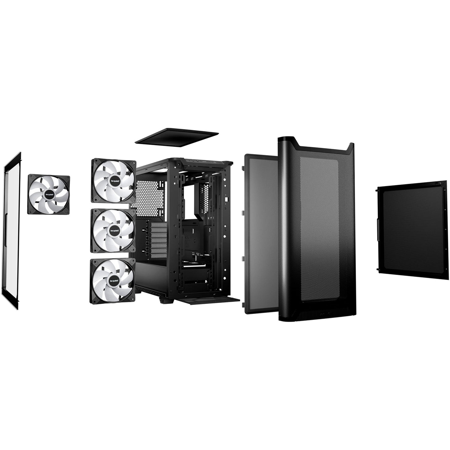 Be Quiet! pure base 501 lx midi tower behuizing (zwart | 2x usb-a | 1x usb-c | rgb | tempered glass)