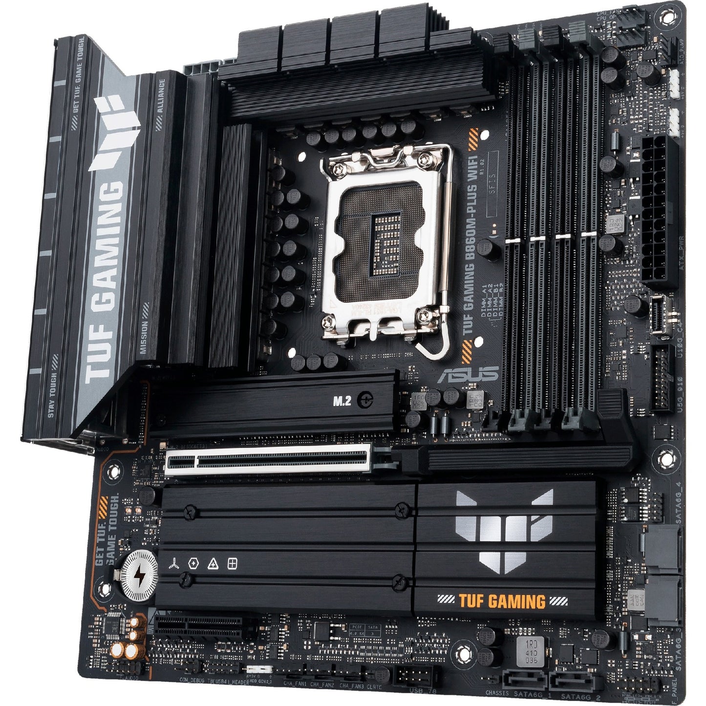 ASUS tuf gaming b860m-plus wifi socket 1851 moederbord (2.5 gb-lan, wi-fi 7, bt, sound, µatx)