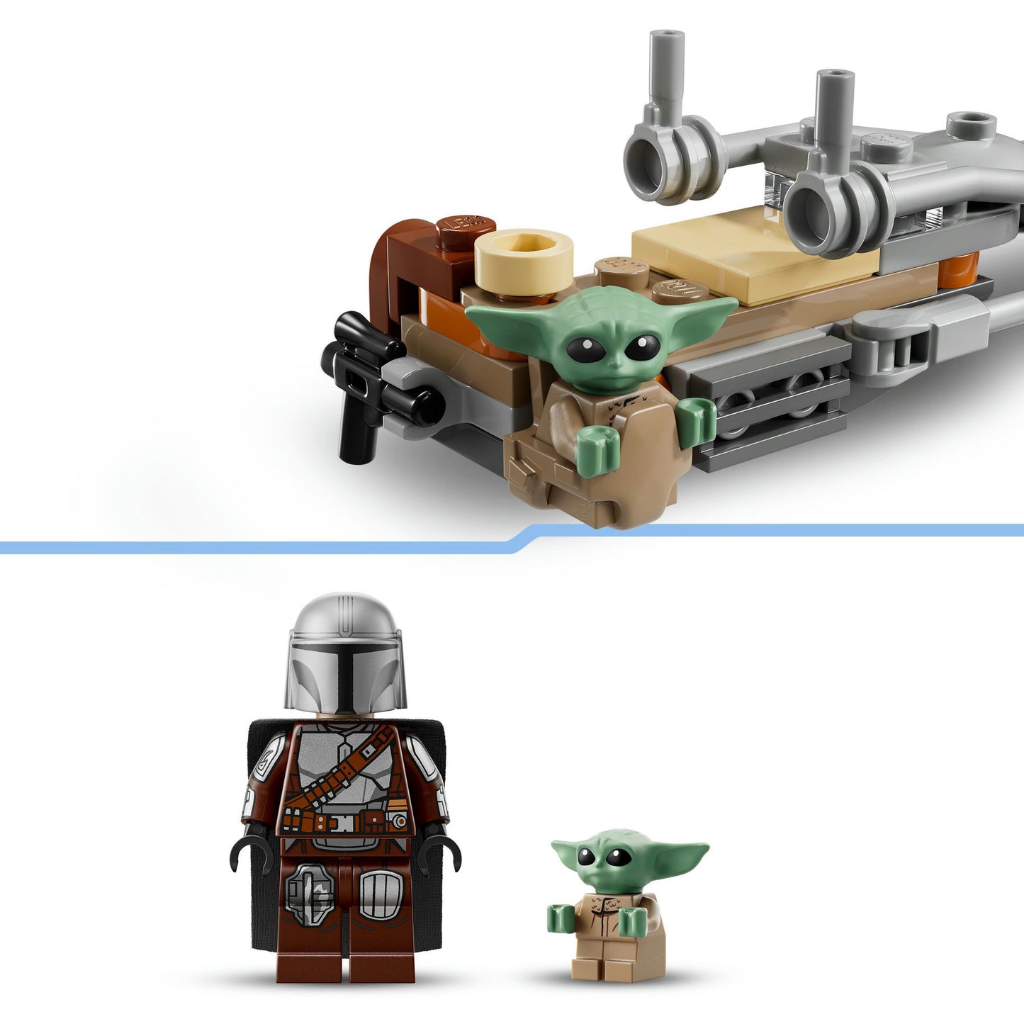 LEGO star wars 75436 mandalorian en grogu's speederbike