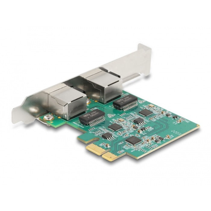 DeLOCK pci express x1 card to 2 x rj45 2.5 gigabit lan rtl8125 netwerkadapter