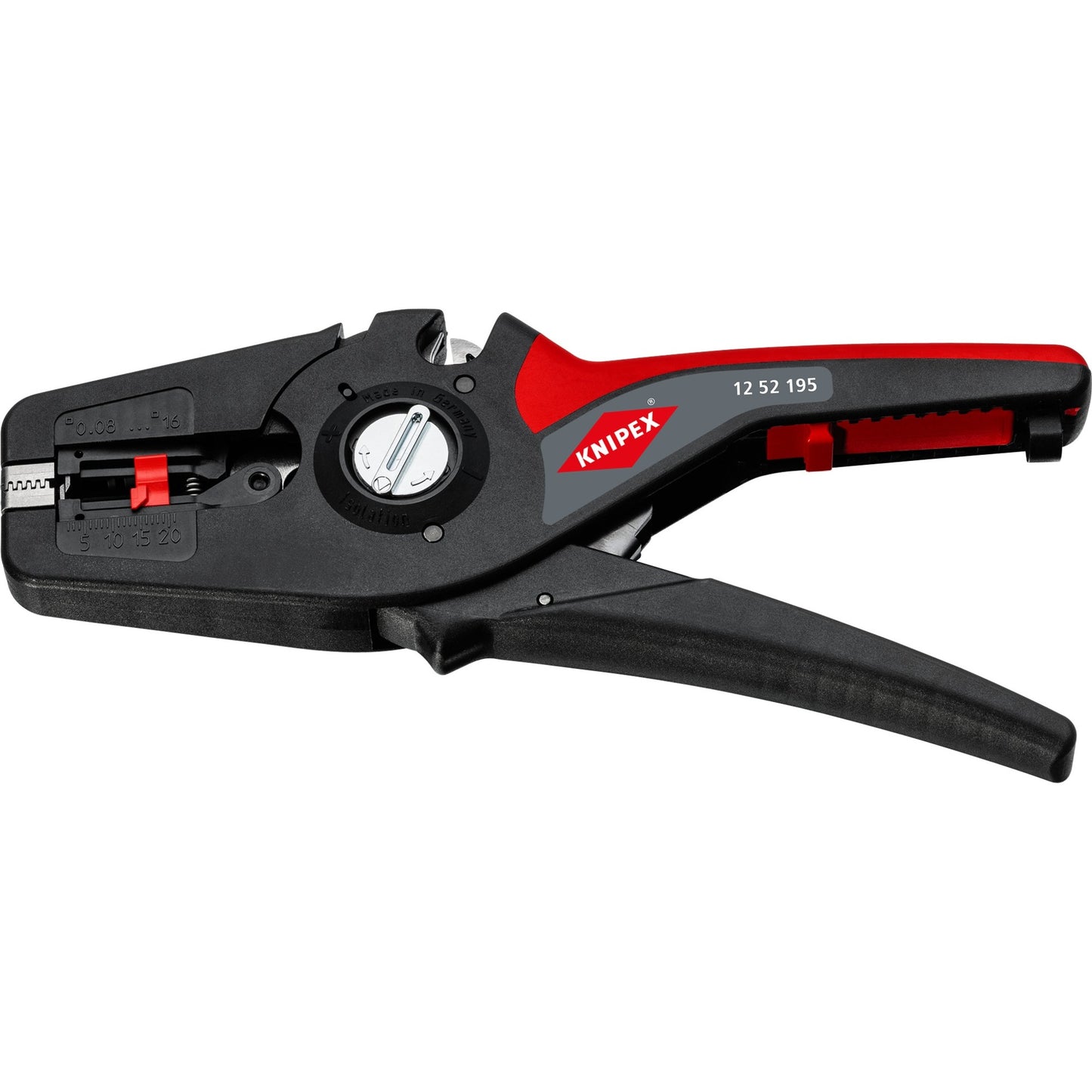 KNIPEX precistrip16 automatische afstriptang (zwart rood, geïntegreerde draadsnijder)