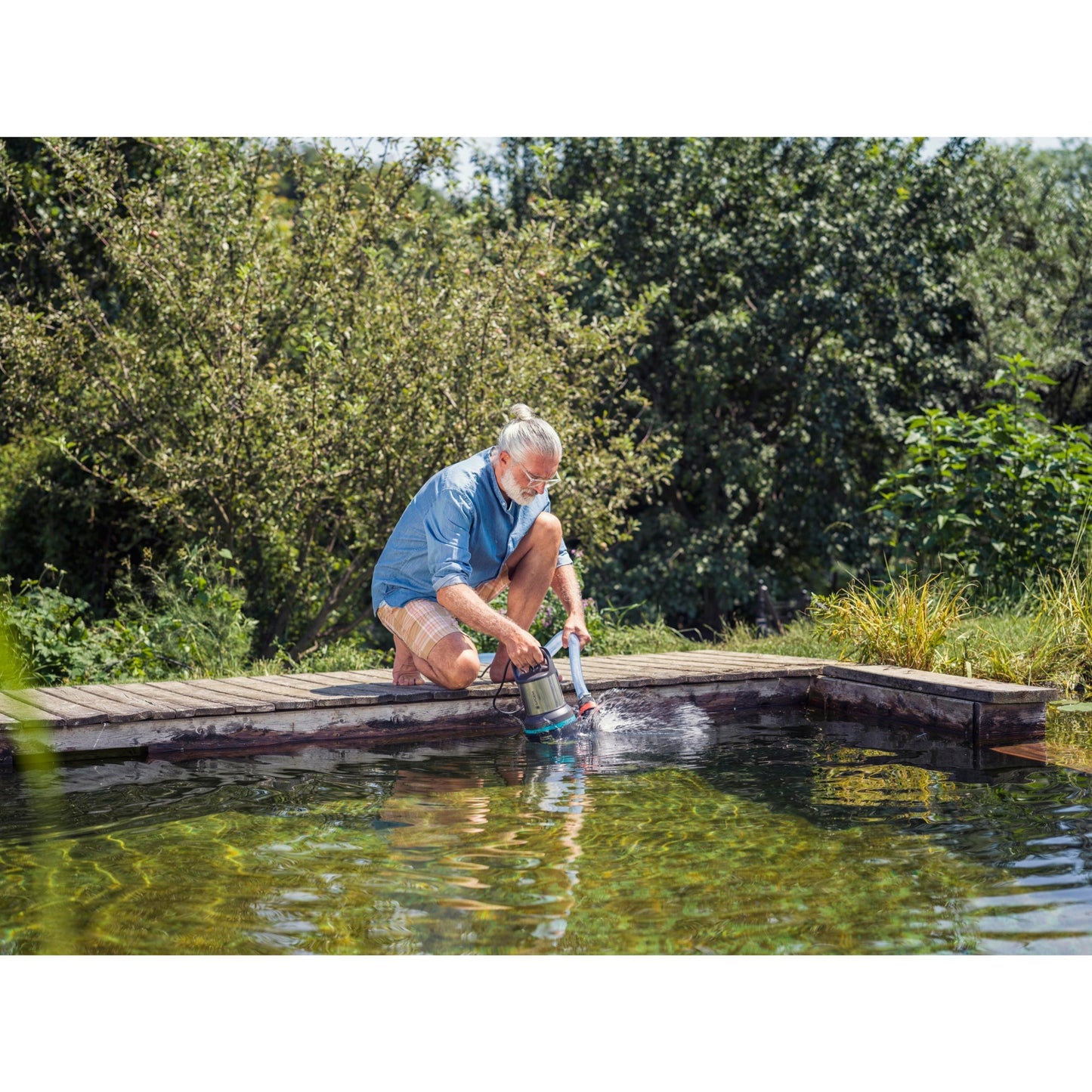 GARDENA vuilwaterpomp 20000 aquasensor dompel- en drukpompen (zwart roestvrij staal, 9044-20)