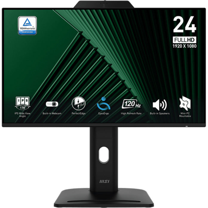 MSI pro mp242pmg 23.8 monitor (zwart, hdmi, displayport, vga, 2x usb-a, usb-b, 120 hz)