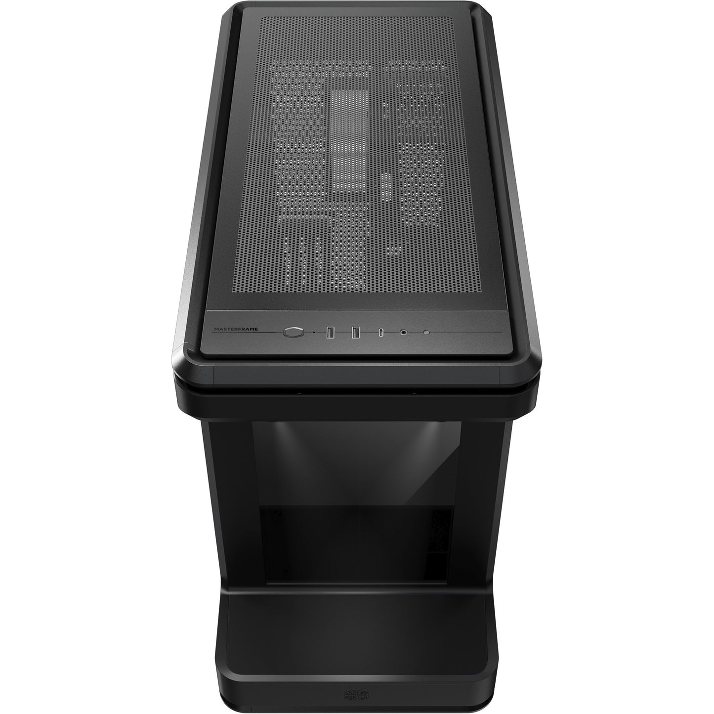 Cooler Master masterframe 360 stage lcd midi tower behuizing (zwart | 2x usb-a | 1x usb-c | tempered glass)