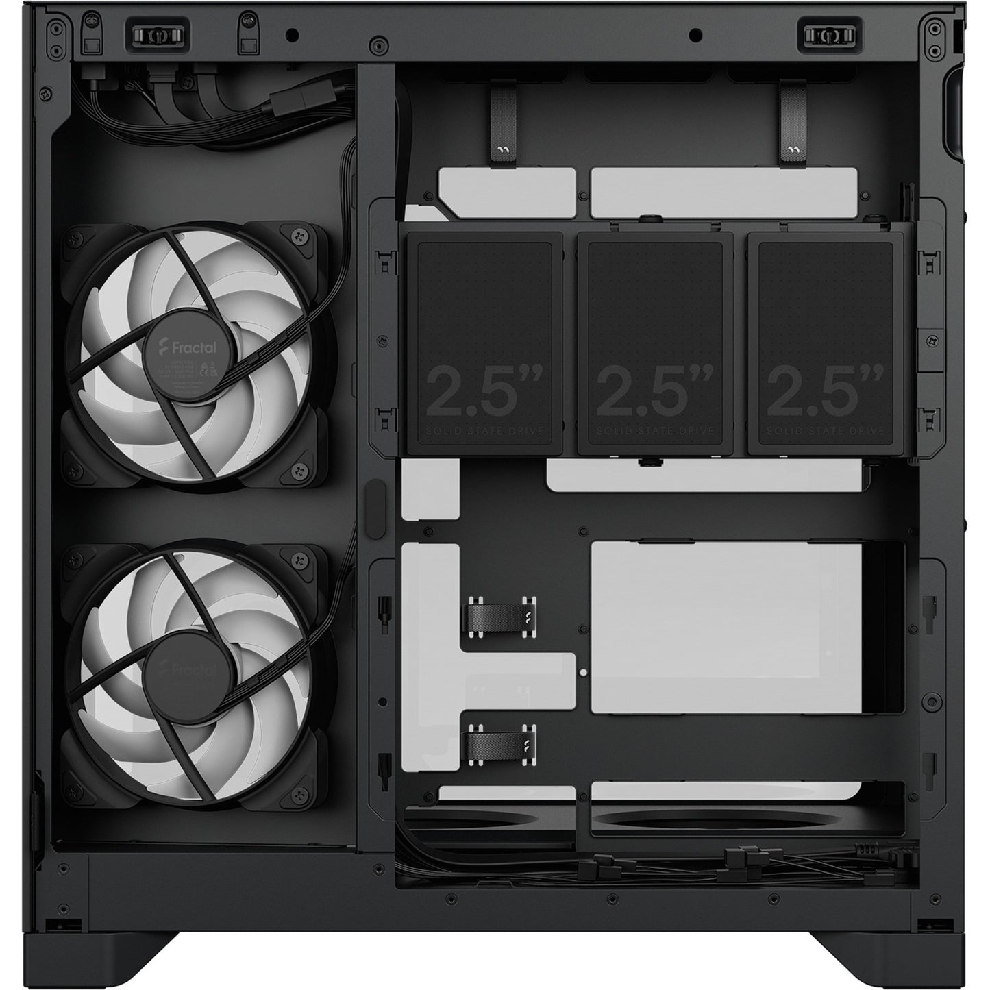 Fractal Design pop 2 vision rgb midi tower behuizing (zwart | 1x usb-a | 1x usb-c | rgb | tempered glass)
