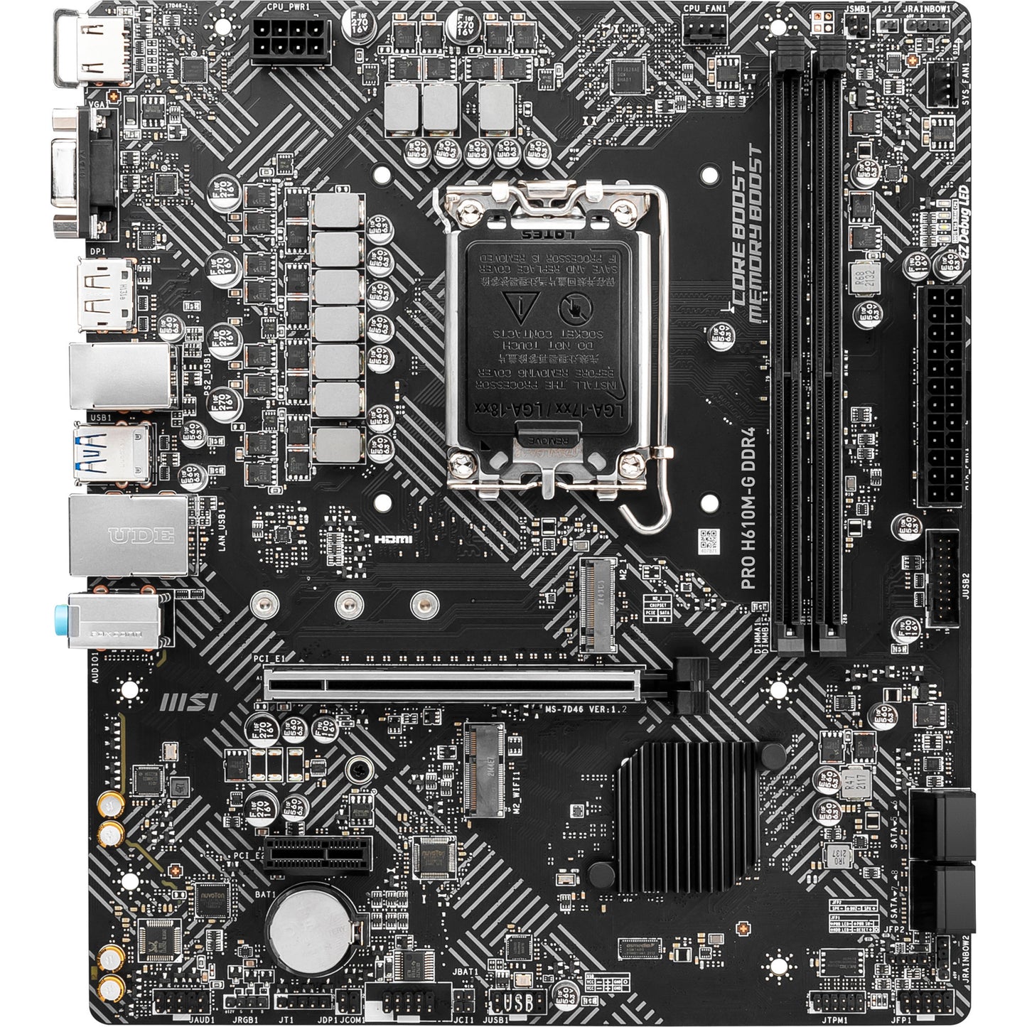 MSI pro h610m-g ddr4 socket 1700 moederbord (gb-lan, sound, µatx)