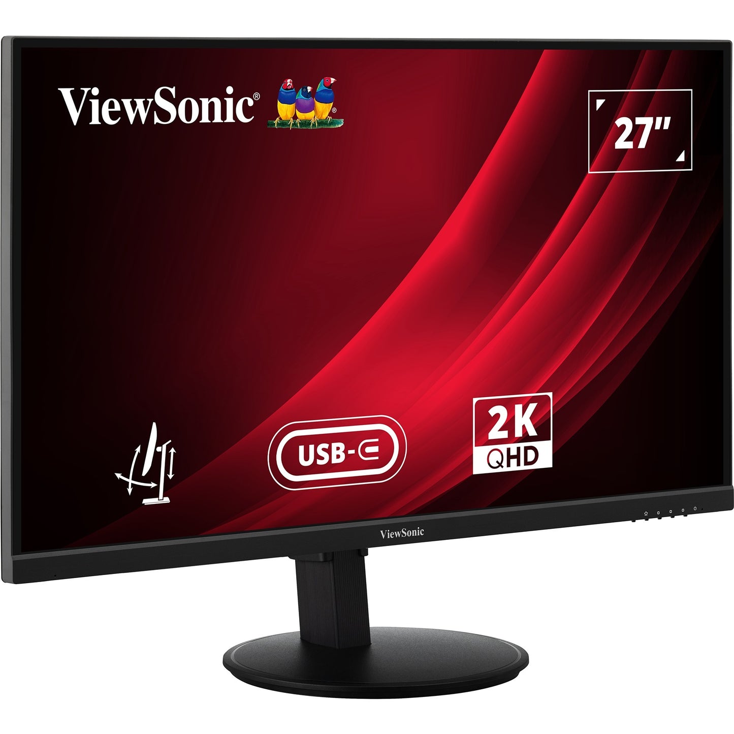 ViewSonic vg2709-2k-mhdu-2 27 monitor (zwart, 1x hdmi, 1x displayport, usb-c, usb-a, usb-b, 100hz)