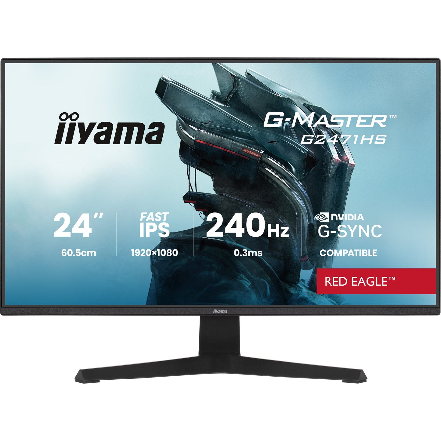 Iiyama g-master red eagle g2471hs-b1 23.8 gaming monitor (zwart, 2x hdmi, displayport, 240 hz)