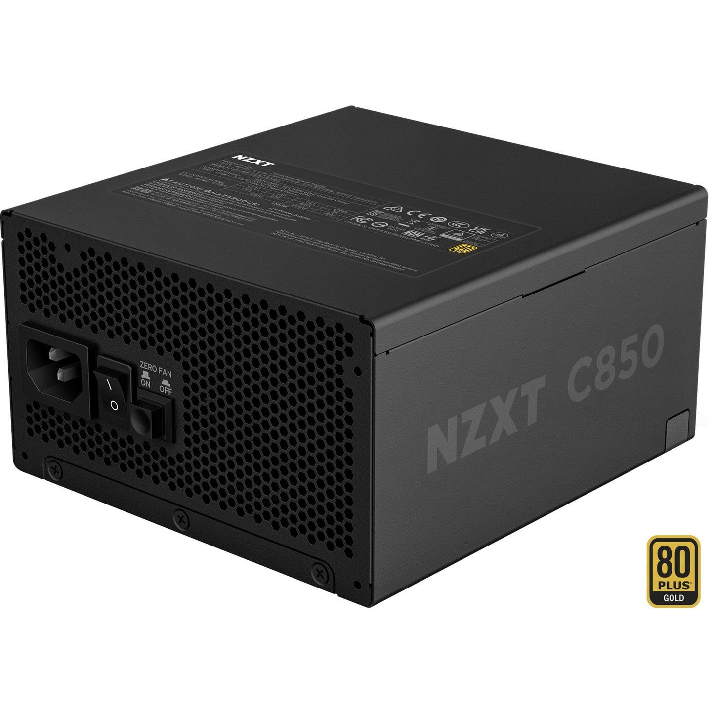 NZXT c850 gold atx 3.1 modulaire 850 watt voeding (zwart, 1x 12v-2x6, 3x pcie)