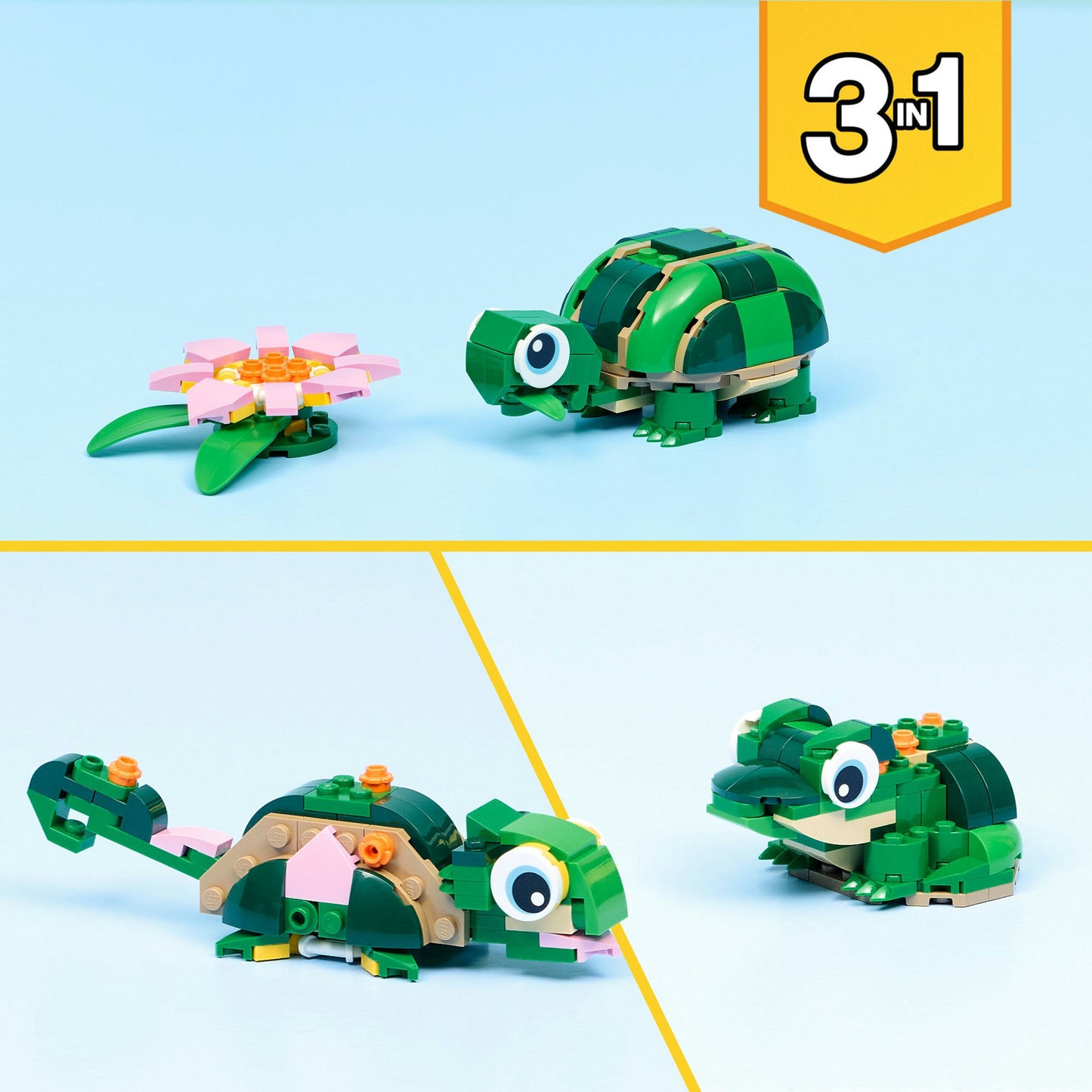 LEGO creator 31377 schildpad met waterlelie
