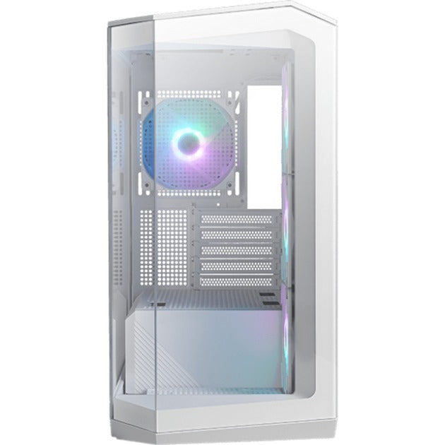 MSI mag pano m100r pz midi tower behuizing (wit | 1x usb-a | 1x usb-c | rgb | tempered glass)