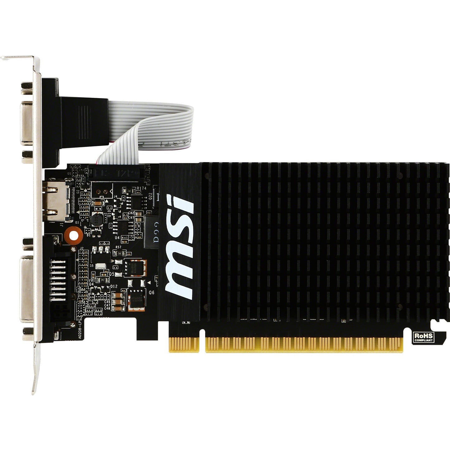 MSI gt 710 2gd3h lp grafische kaart (vga, dvi, hdmi, low-profile)