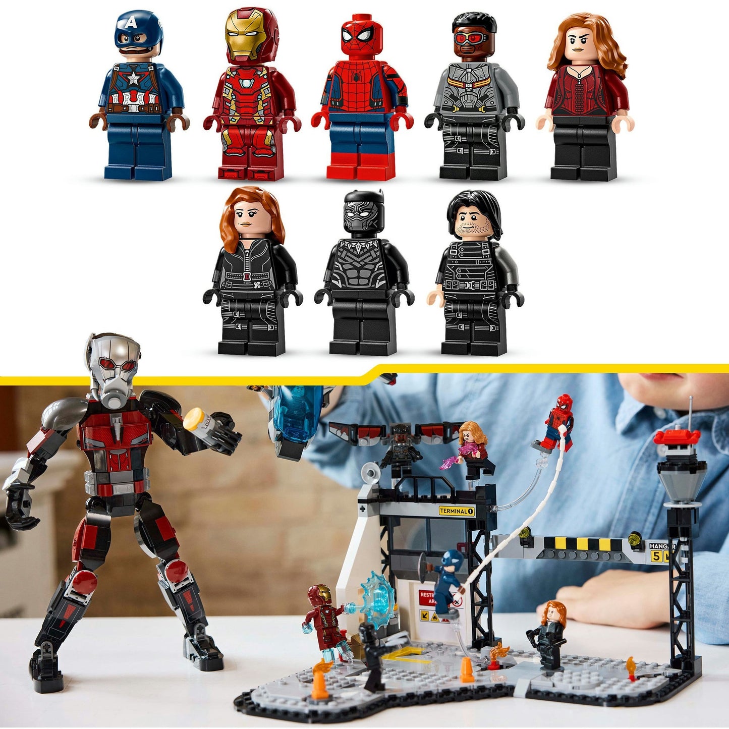 LEGO super heroes 76314 captain america civil war actiescene