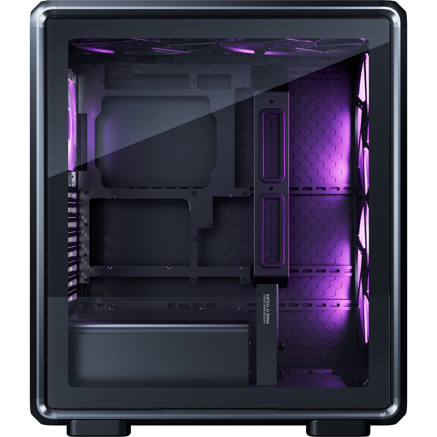 Cooler Master masterframe 500 mesh argb midi tower behuizing (zwart | 2x usb-a | 1x usb-c | rgb | tempered glass)