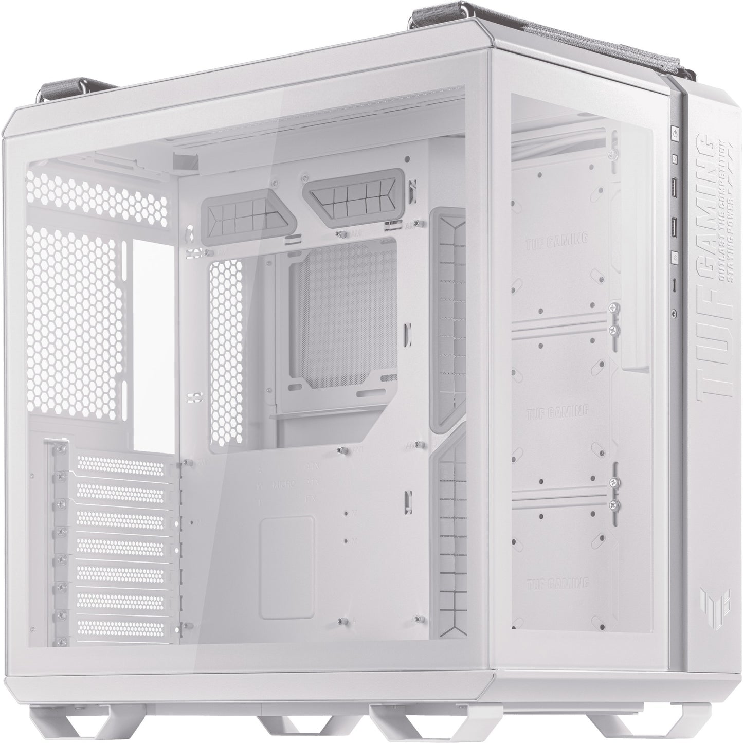 ASUS tuf gaming gt502 midi tower behuizing (wit | 2x usb-a | 1x usb-c | tempered glass)