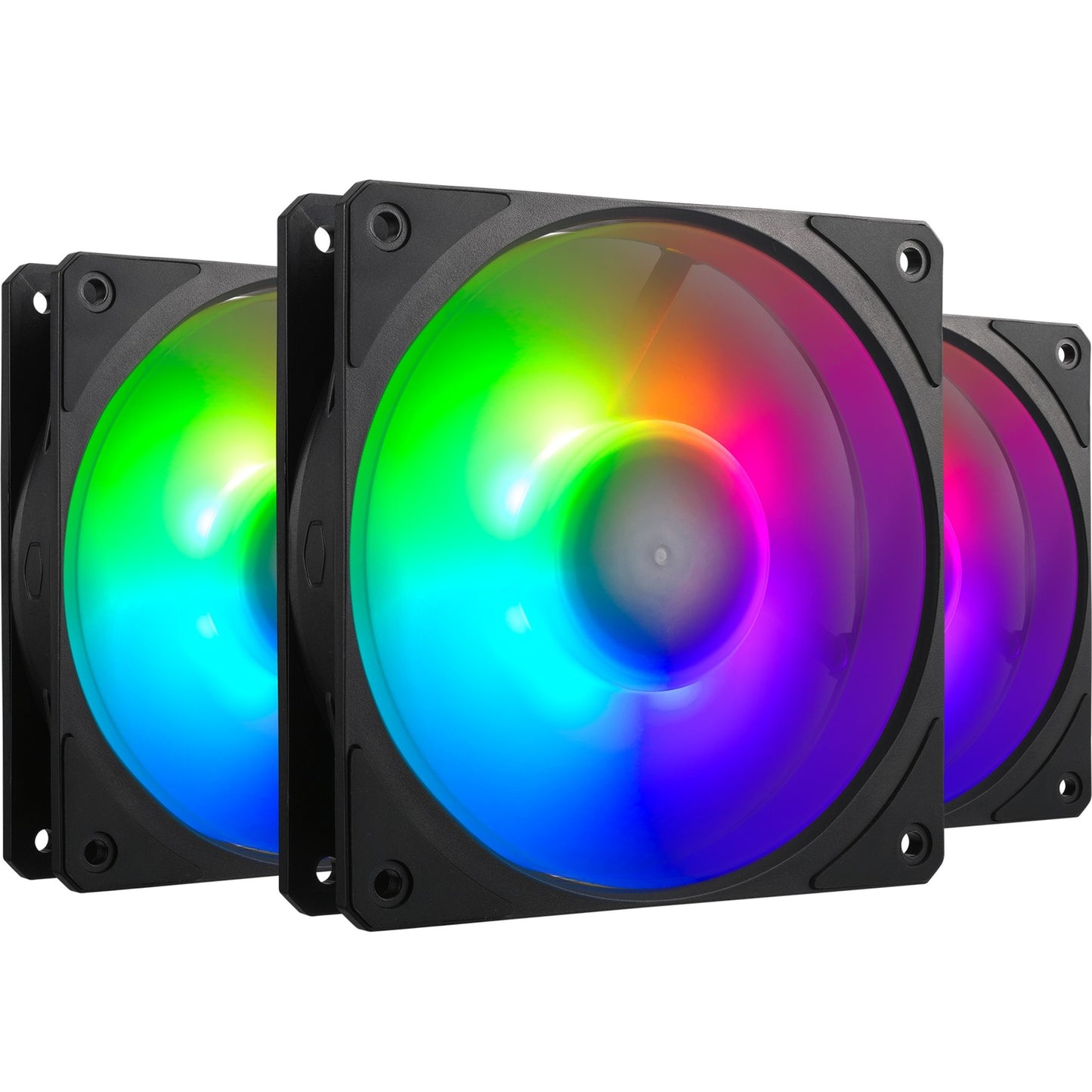 Cooler Master mobius 120p argb 120x120x25 case fans (zwart, 3 stuks, 120 x 120 x 25 mm, pwm)