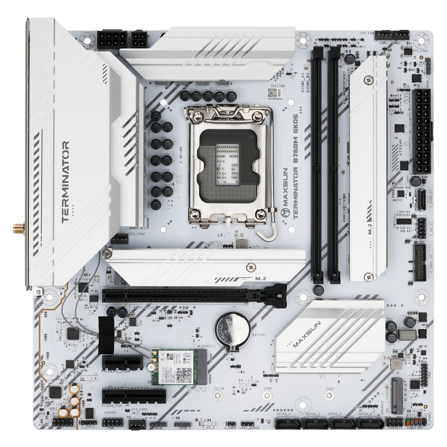 MAXSUN ms-terminator b760m gkd5 ice socket 1700 moederbord (zwart, raid, 2.5 gb-lan, sound, µatx)