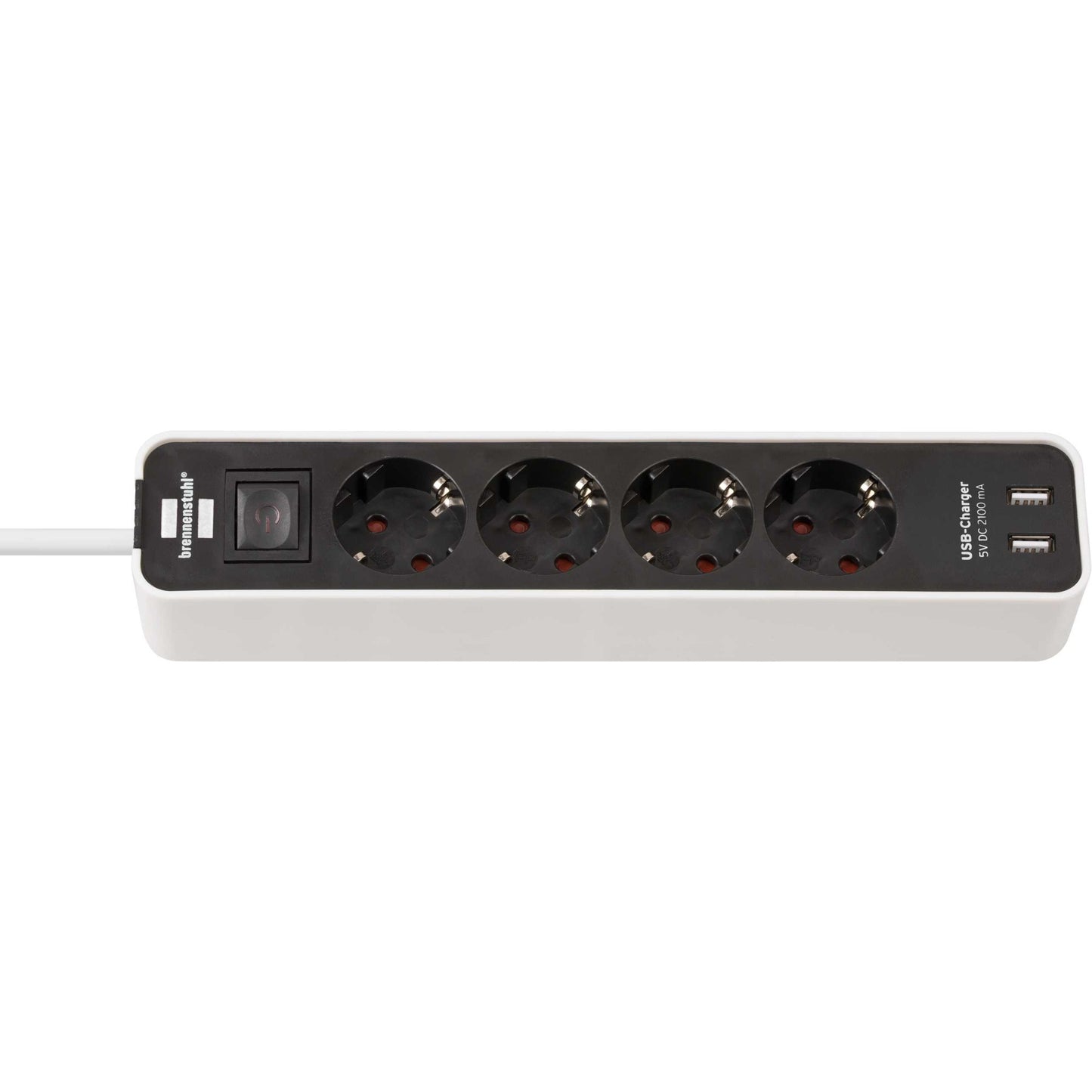 Brennenstuhl ecolor stekkerdoos 4-voudig + 2x usb stekkerdoos (wit zwart)