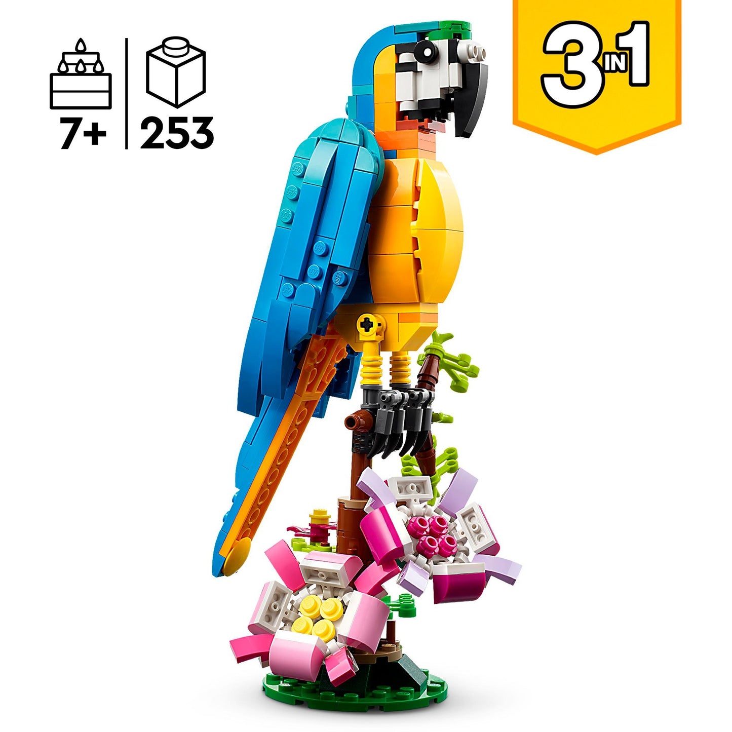 LEGO creator 3-in-1 - exotische papegaai constructiespeelgoed (31136)