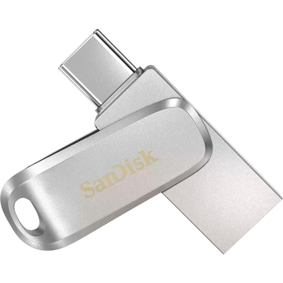SanDisk ultra dual drive luxe 128 gb usb-stick (zilver, usb-a 3.2 gen 1, usb-c 3.2 gen 1)