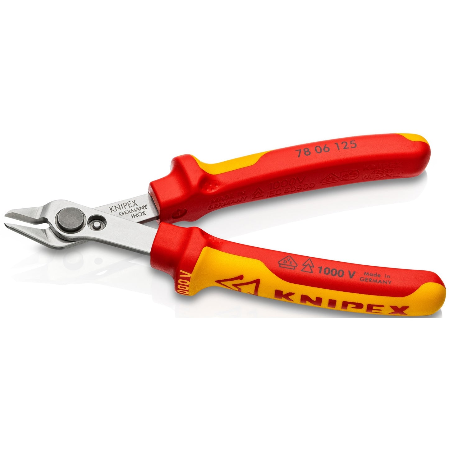 KNIPEX electronic super knips® vde 78 06 125 elektronica-tang (rood geel)