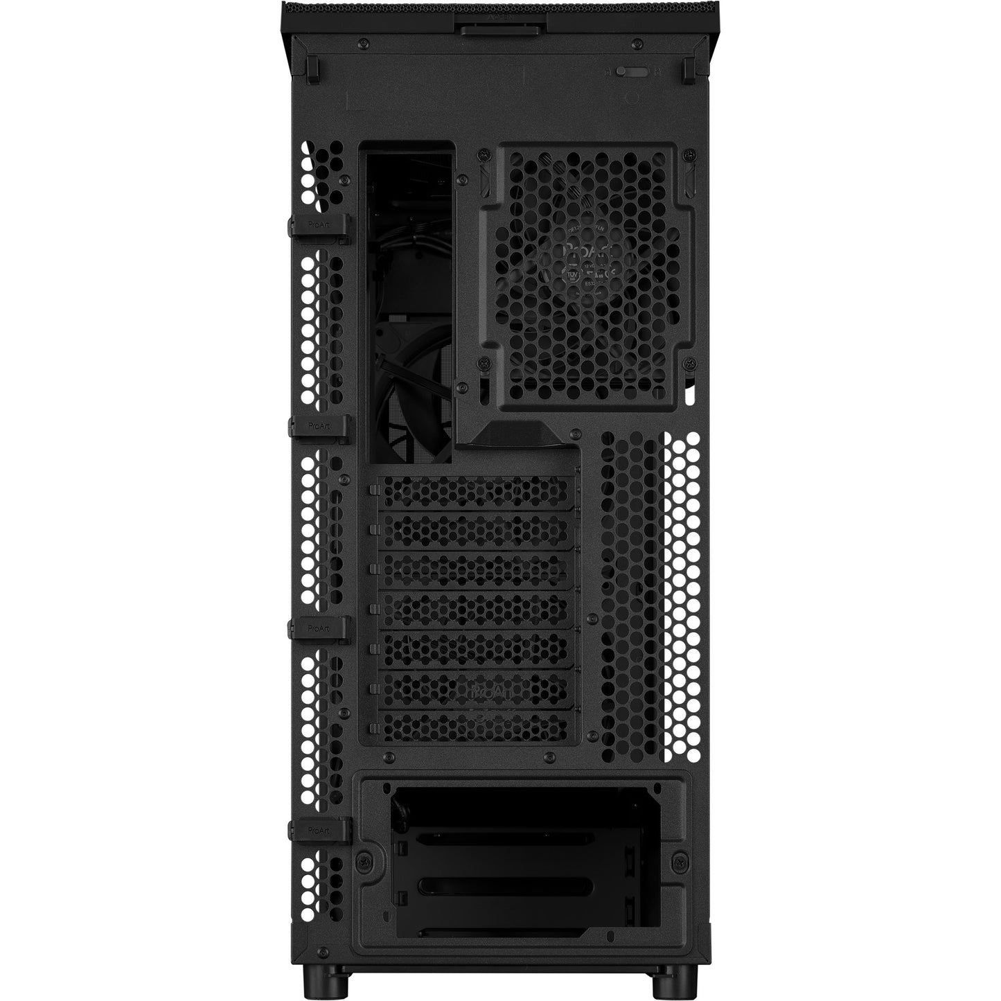 ASUS proart pa401 - tempered glass panel midi tower behuizing (zwart | 2x usb-a | 1x usb-c | tempered glass)