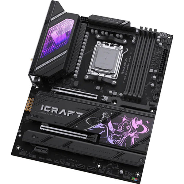 MAXSUN ms-icraft b850 aiga socket am5 moederbord (zwart, raid, 5.0 gb-lan, wlan, bt, sound, atx )
