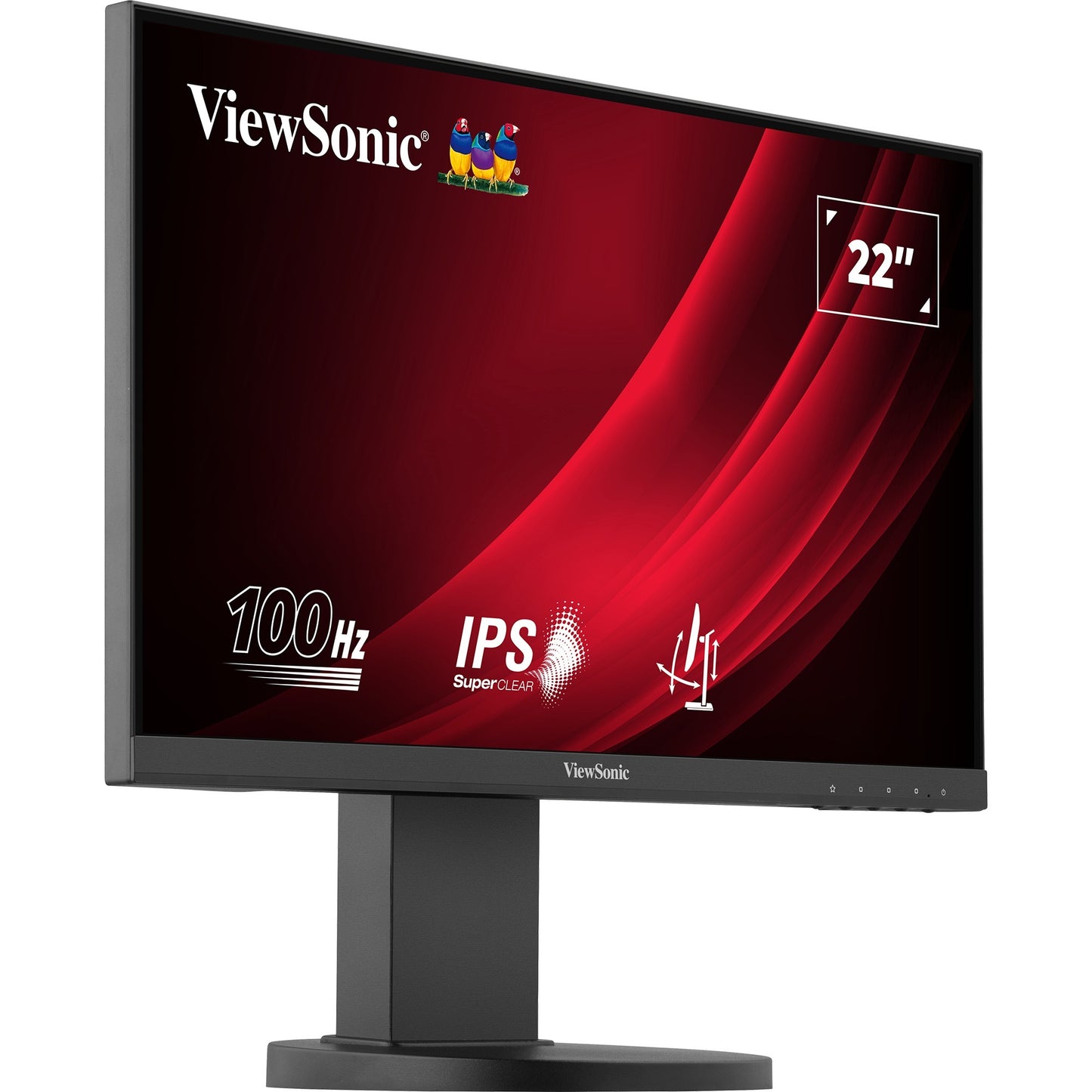 ViewSonic vg2208a 22 monitor (zwart, 1x hdmi, 1x displayport, usb-c, usb-a, sound, 100 hz)