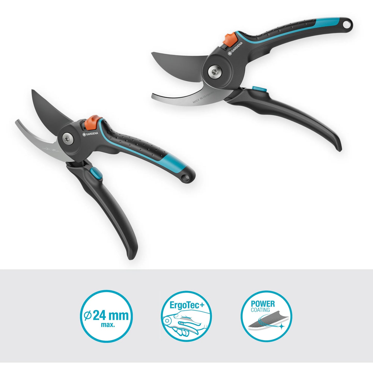GARDENA snoeischaar premiumcut pro fresh wood, bypass (grijs turquoise, 24 mm snoeidiameter)
