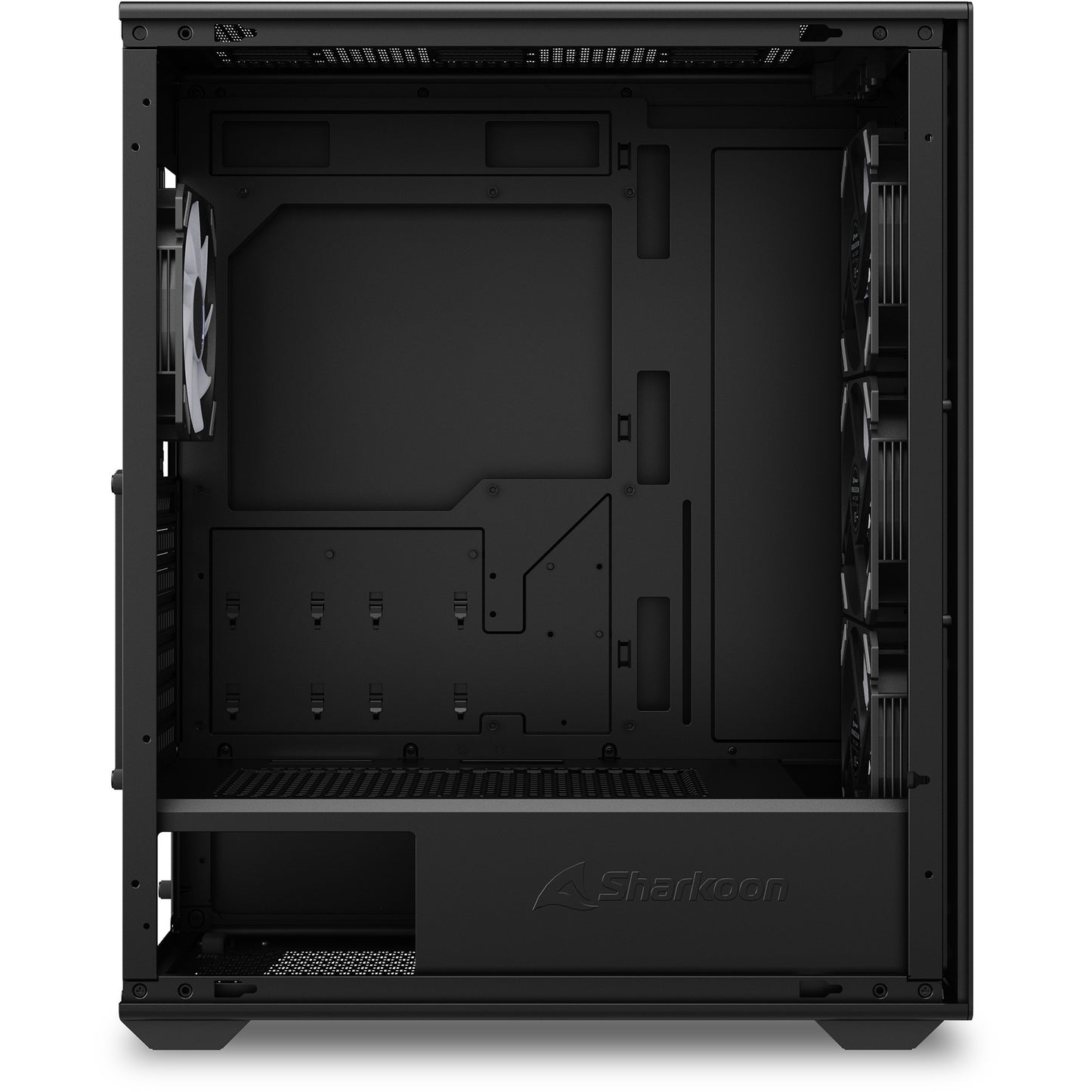 Sharkoon vk4 argb midi tower behuizing (zwart | 2x usb-a | rgb | tempered glass)
