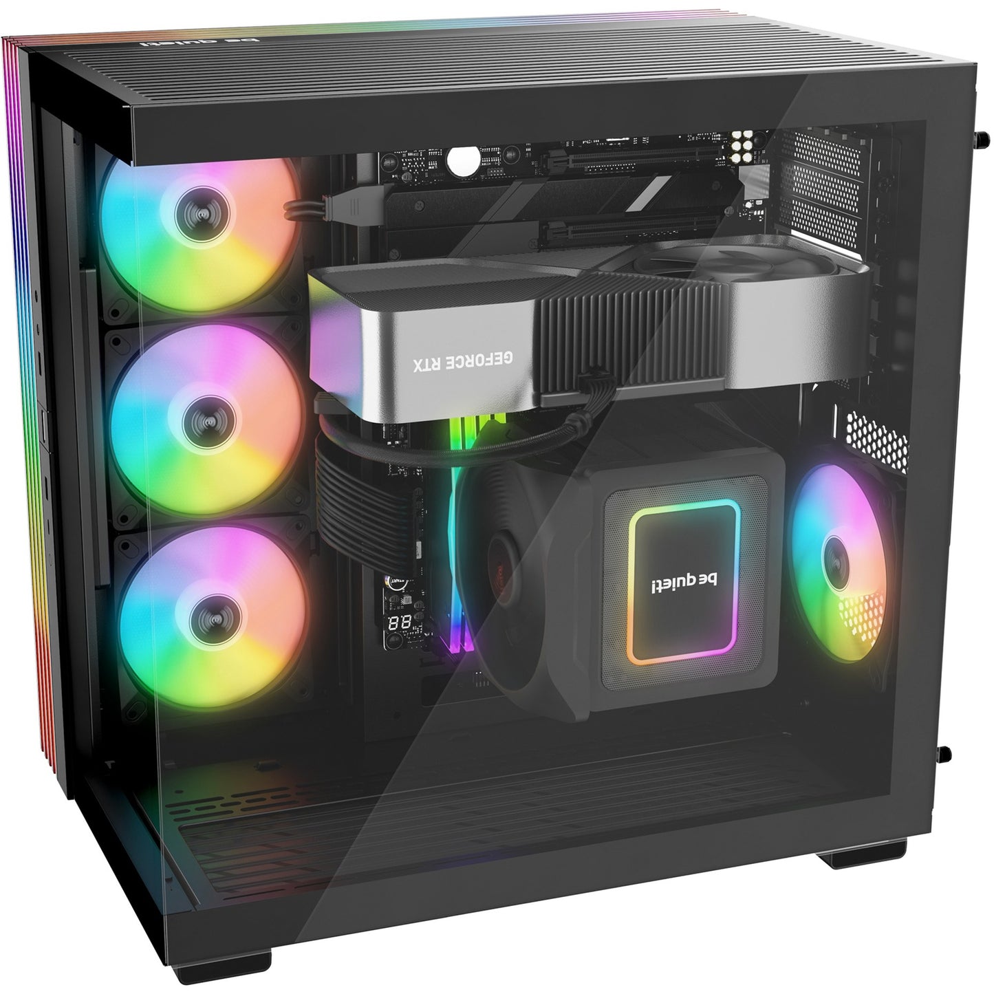 Be Quiet! light base 600 lx midi tower behuizing (zwart | 2x usb-a | 1x usb-c | rgb | window)