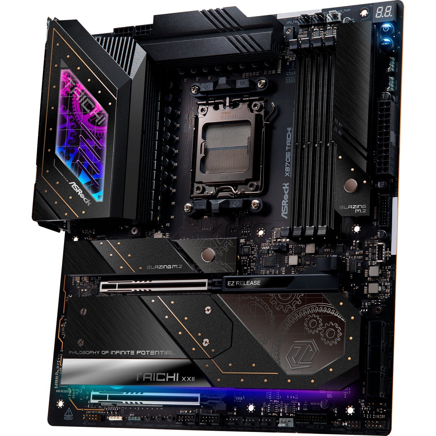 ASRock x870e taichi socket am5 moederbord (raid, 5 gb-lan, wi-fi 7, bt, e-atx)
