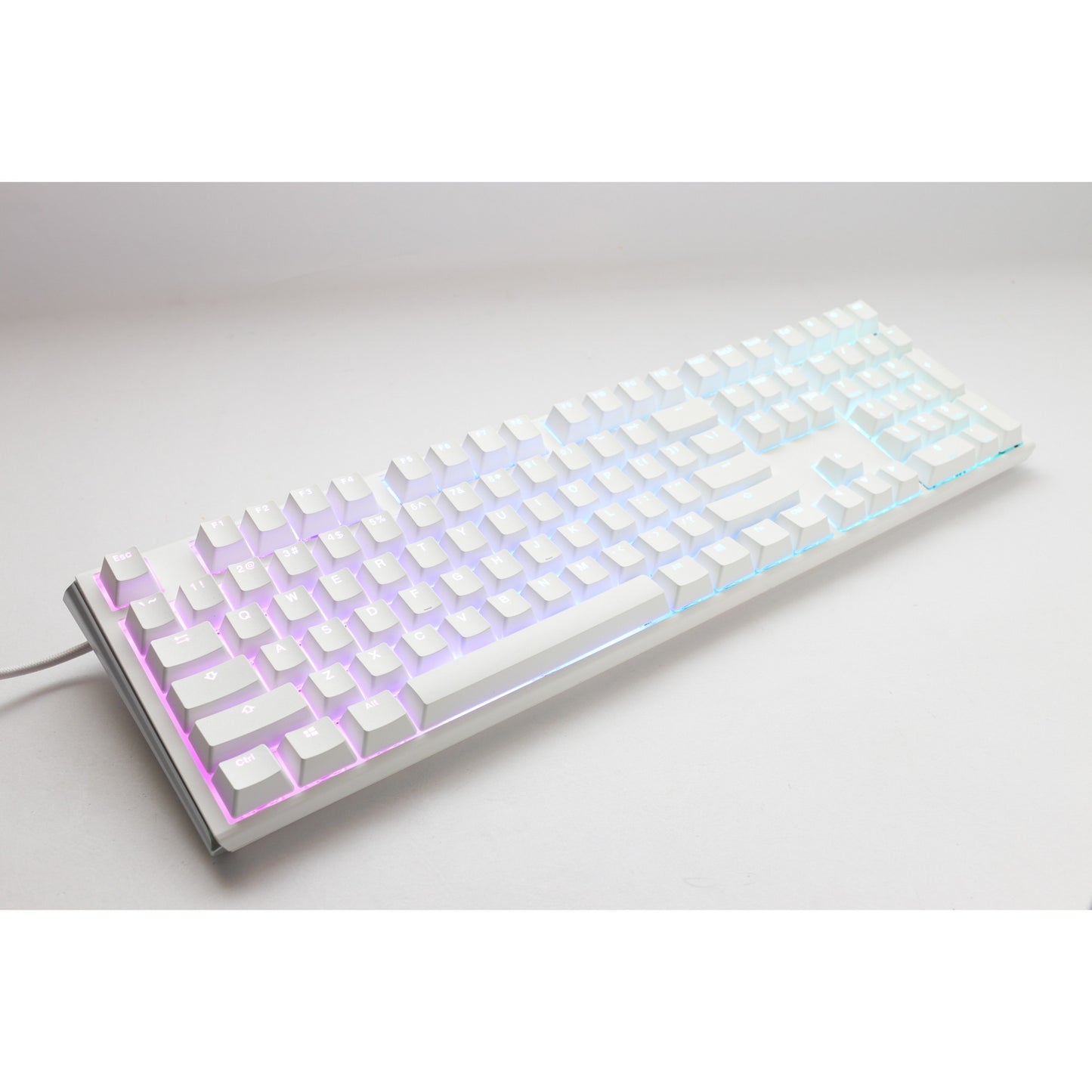 Ducky one 3 classic pure white rgb mechanisch toetsenbord (wit, us lay-out (qwerty), cherry mx speed silver, 100%, rgb led, double-shot pbt, hot-swappable, quack mechanics)