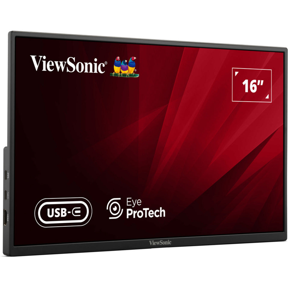ViewSonic va1650 lichtgewicht draagbare monitor 16 (zwart, 1x hdmi, usb-c)