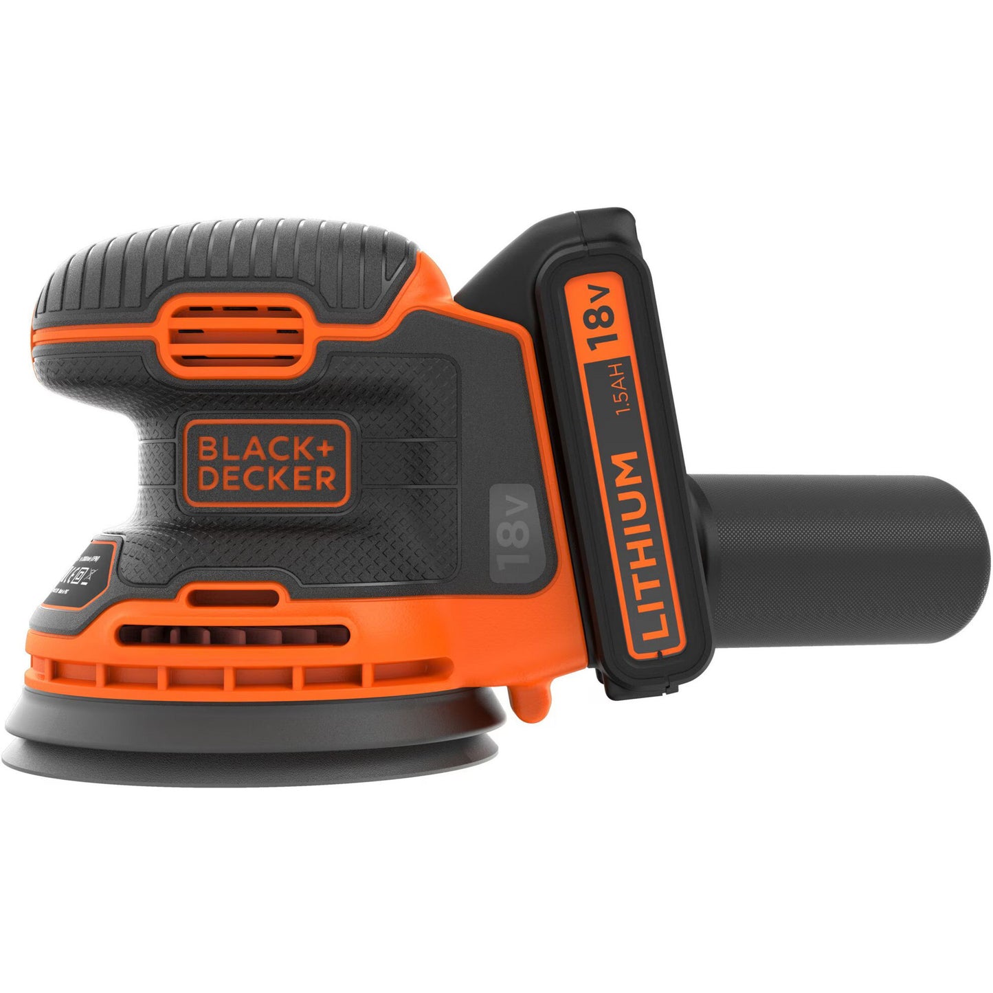 BLACK+DECKER bdcros18 18v accu excentrische schuurmachine (zwart oranje, opbergtas, oplader en accu inbegrepen)