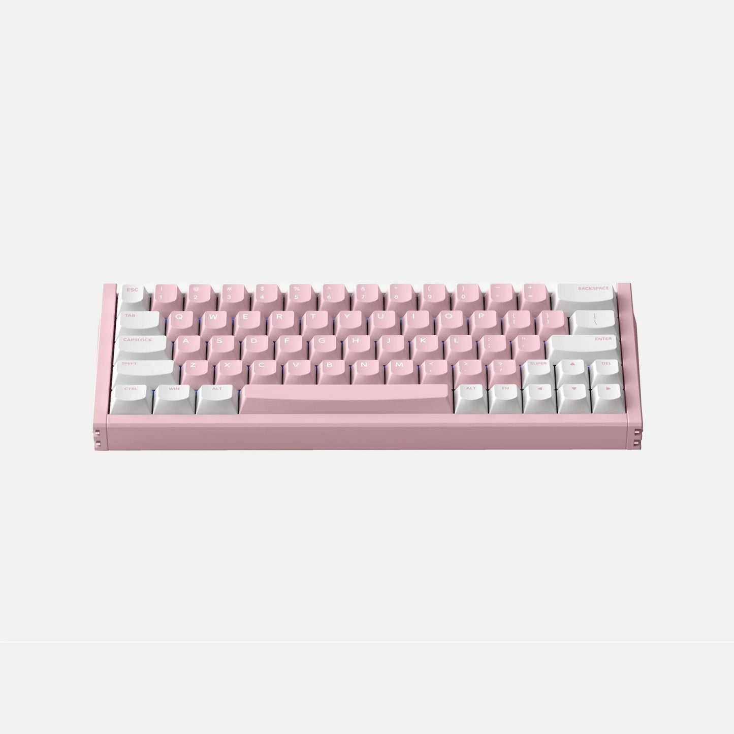Iqunix EZ63 Pink Magnetic Switch Gaming HE Keyboard (Wit, US lay-out (QWERTY), Gateron Jade Pro, 60%, RGB, Double Shot PBT Keycaps)