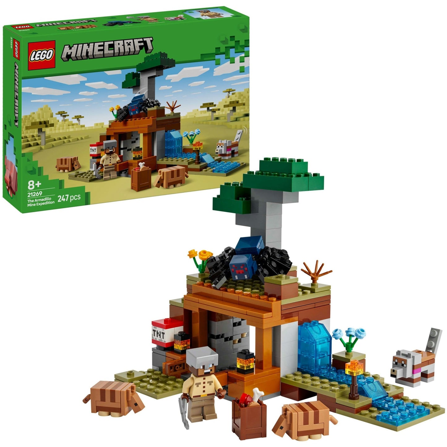 LEGO minecraft 21269 de gordeldieren bij de mijn