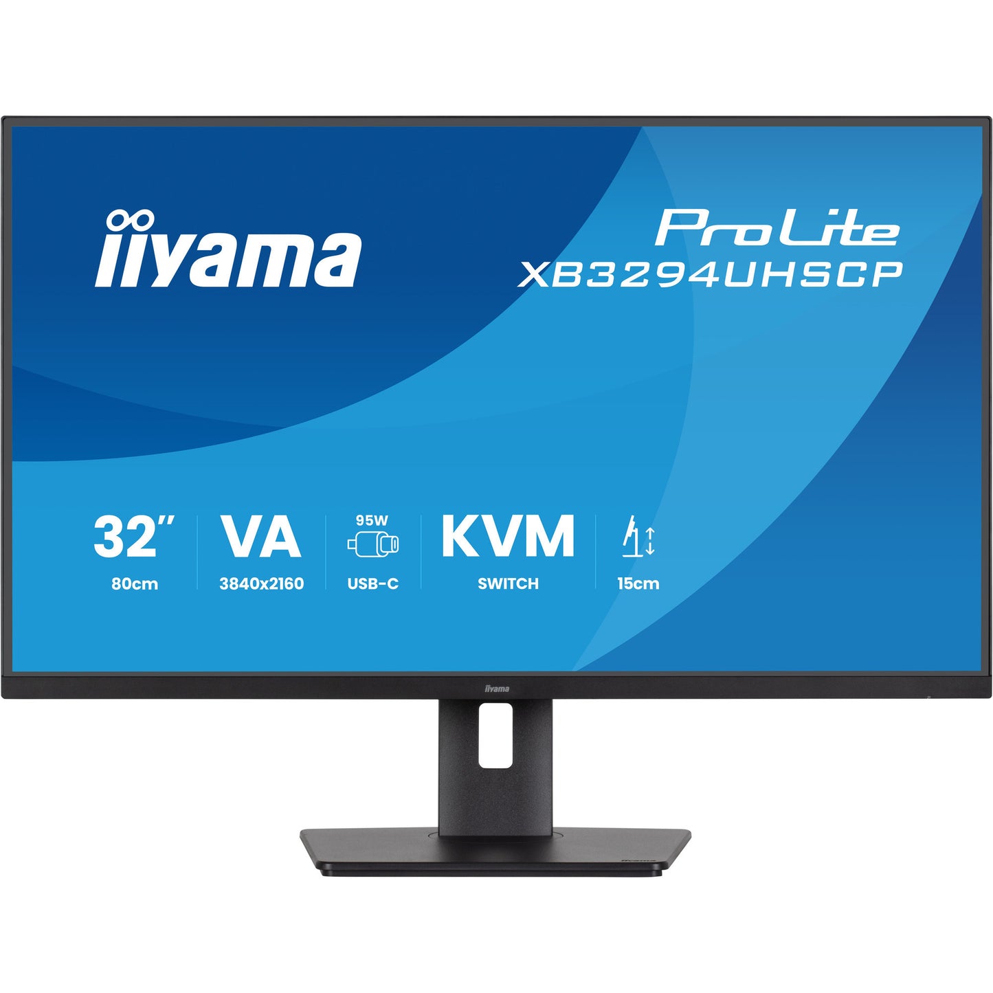 Iiyama prolite xb3294uhscp-b1 31.5 4k uhd monitor (zwart, 2x hdmi, displayport, 2x usb-a, 2x usb-c)