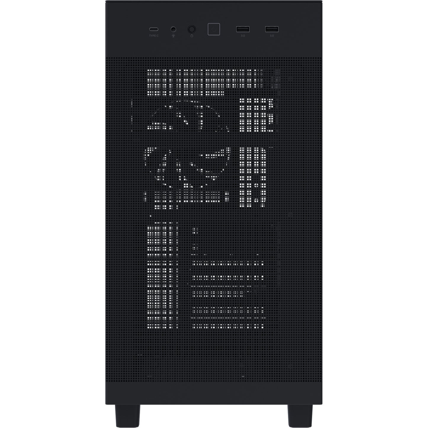 ASUS prime ap303 - mesh panel midi tower behuizing (zwart | 2x usb-a | 1x usb-c)
