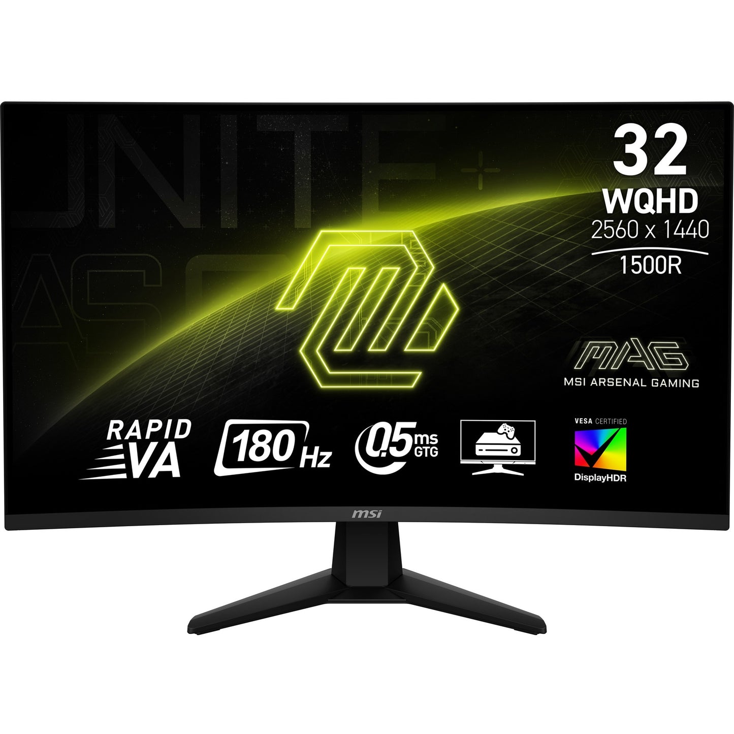 MSI mag 32cq6f 31.5 curved gaming monitor (zwart, 2x hdmi, displayport, 180 hz)